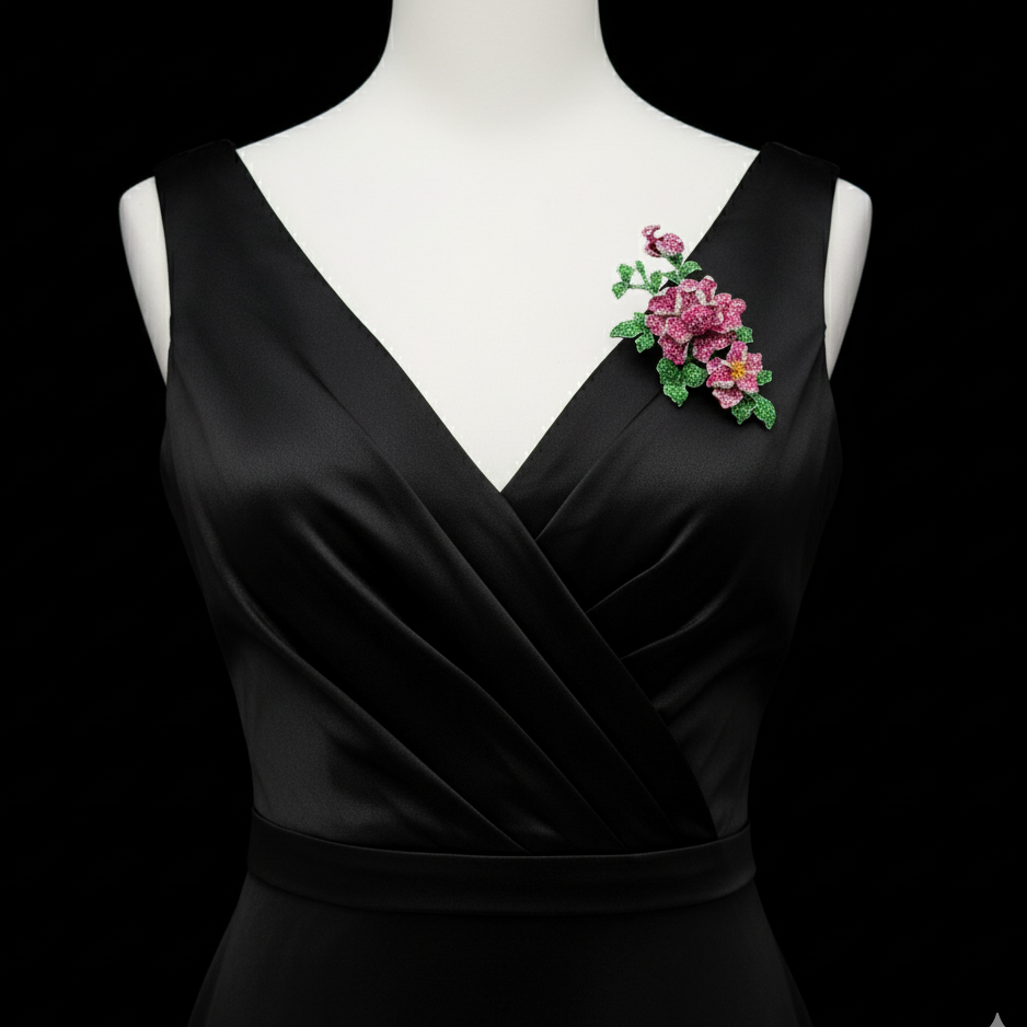 Enchanted Purple Rose Brooch