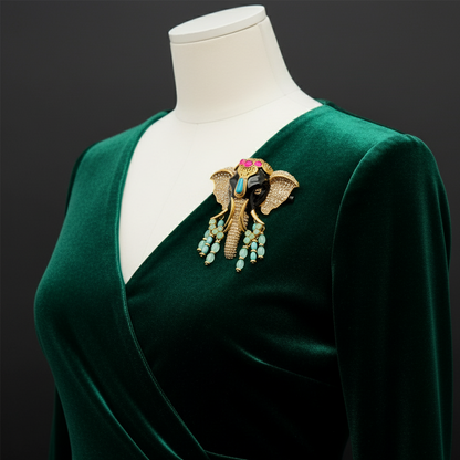 Art Deco Elephant Statement Brooch
