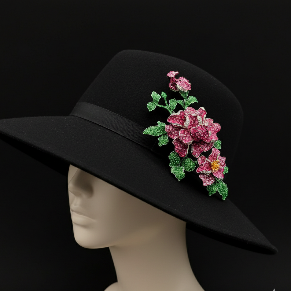 Enchanted Purple Rose Brooch