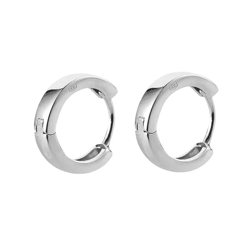 Minimalistic glossy universal earrings hip-hop style for men and women