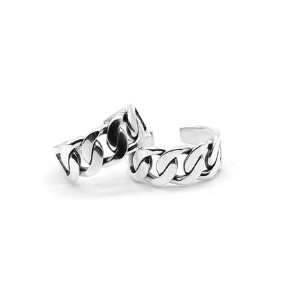 S925 Silver Cuban Link Ring Pure silver Cuba ring European and American hip -hop tide single products