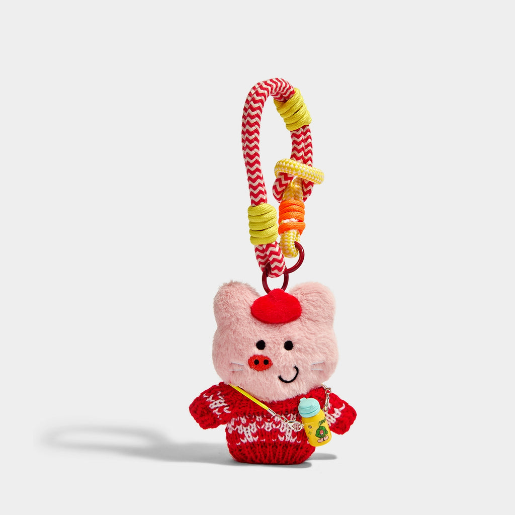 Cute Knitted Pig Plush Keychain Bag Charm – Adorable Christmas Birthday Gift Doll
