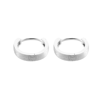 S925 Sterling Silver Matte Hoop Earrings: Unisex, Minimalist, Modern, 10mm Inner Diameter