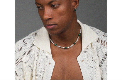 Genuine organic necklace from pearl hip-hop style, chain for key bag , American style, high-end