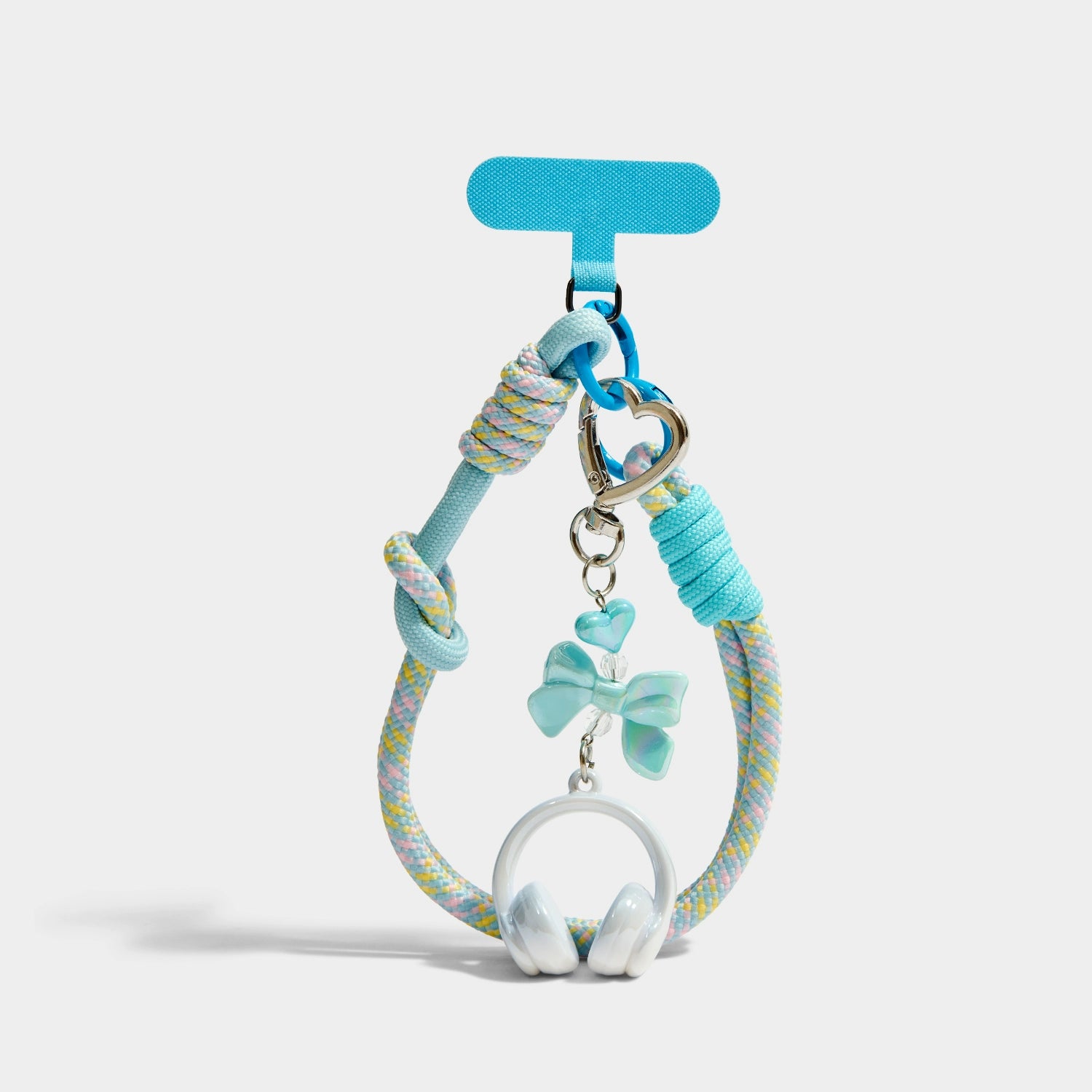 KEVINMINLER Blue Headphone Charm Strap Bracelet Pendant Keychain Gift Accessory