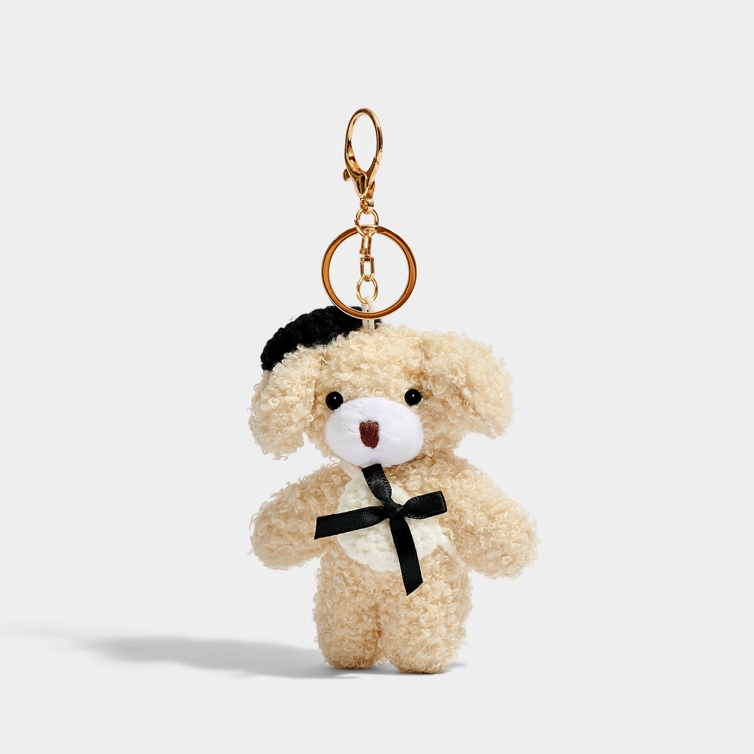 Charming Beret Bow Bear Keychain Bag Charm - Unique Gift Accessory