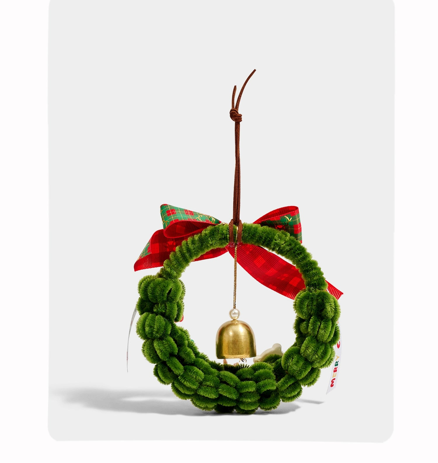 Charming Cartoon Christmas Bell Wreath Pendant - Festive Decorative Small Ornament