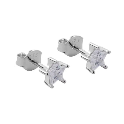 Zirconium, trend universal earrings for men and women, silver 925 sample