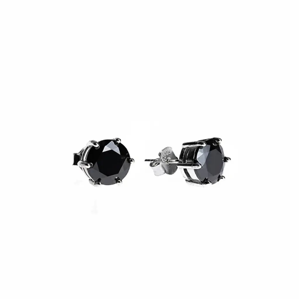 Zirconium, black earrings for men and women hip-hop style, silver 925 sample, American style, high-quality style
