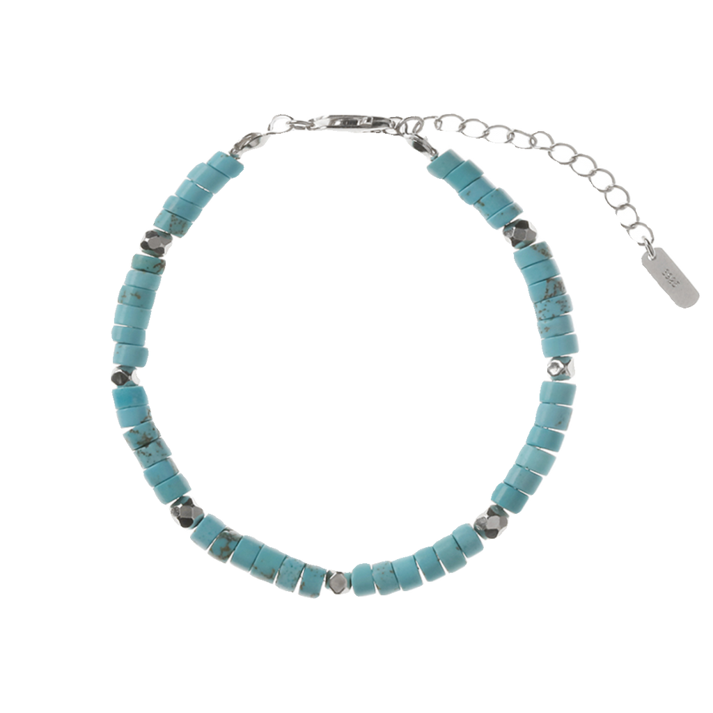 Turquoise bracelet, trend design chain for men and women, silver 925 sample, simple and elegant design