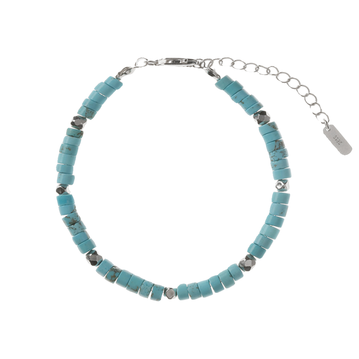 Turquoise bracelet, trend design chain for men and women, silver 925 sample, simple and elegant design