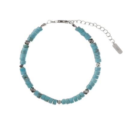 Turquoise bracelet, trend design chain for men and women, silver 925 sample, simple and elegant design
