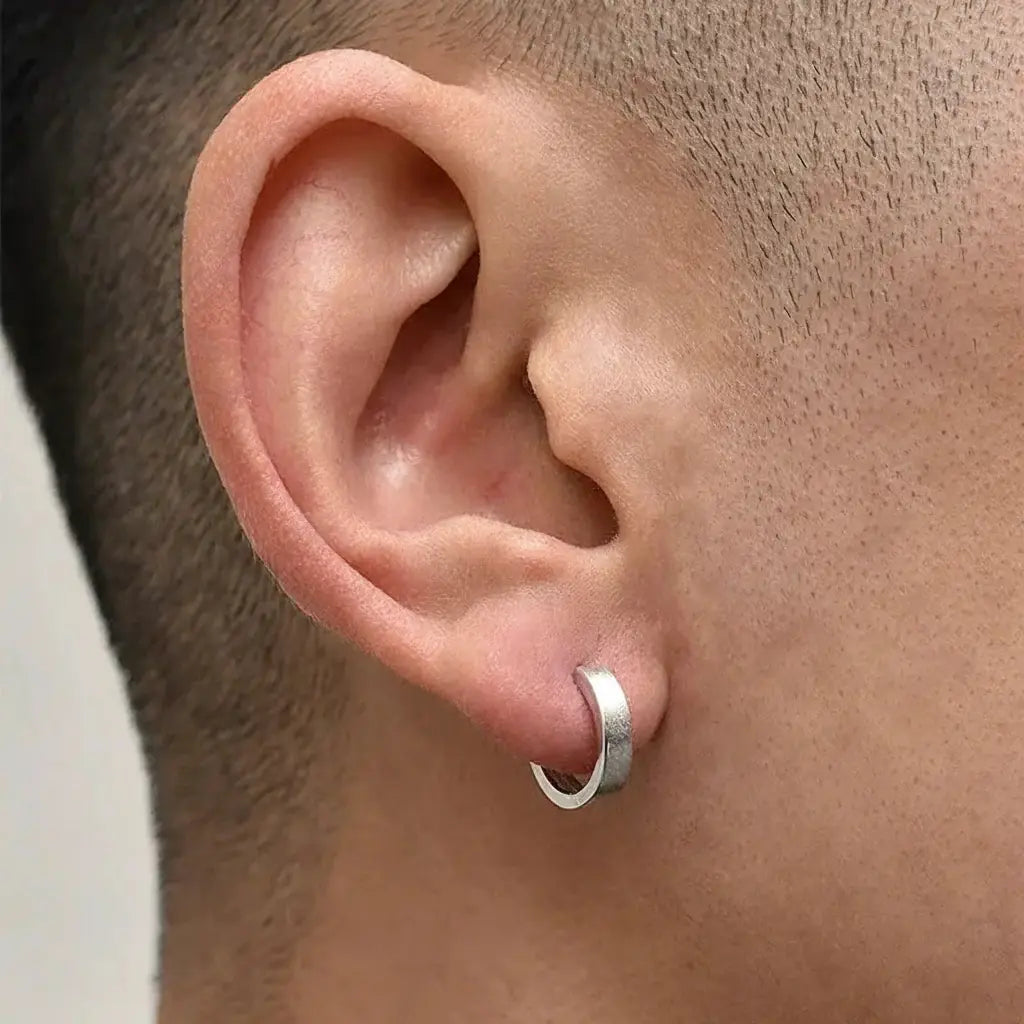 S925 Sterling Silver Matte Hoop Earrings: Unisex, Minimalist, Modern, 10mm Inner Diameter