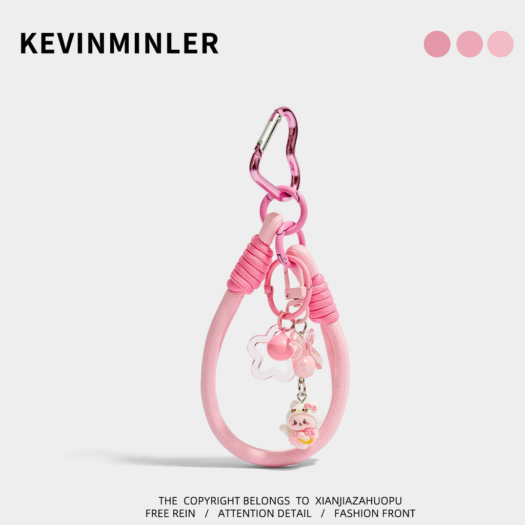 Charming Pink Kitty Phone Strap Wristlet, Keychain, Bag Pendant for Gifts