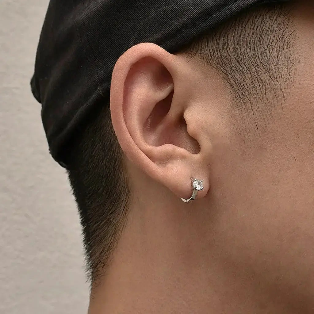 S925 Sterling Silver Zircon Ear Cuff Earrings - Unisex Trendy Non-Pierced Ear Clip