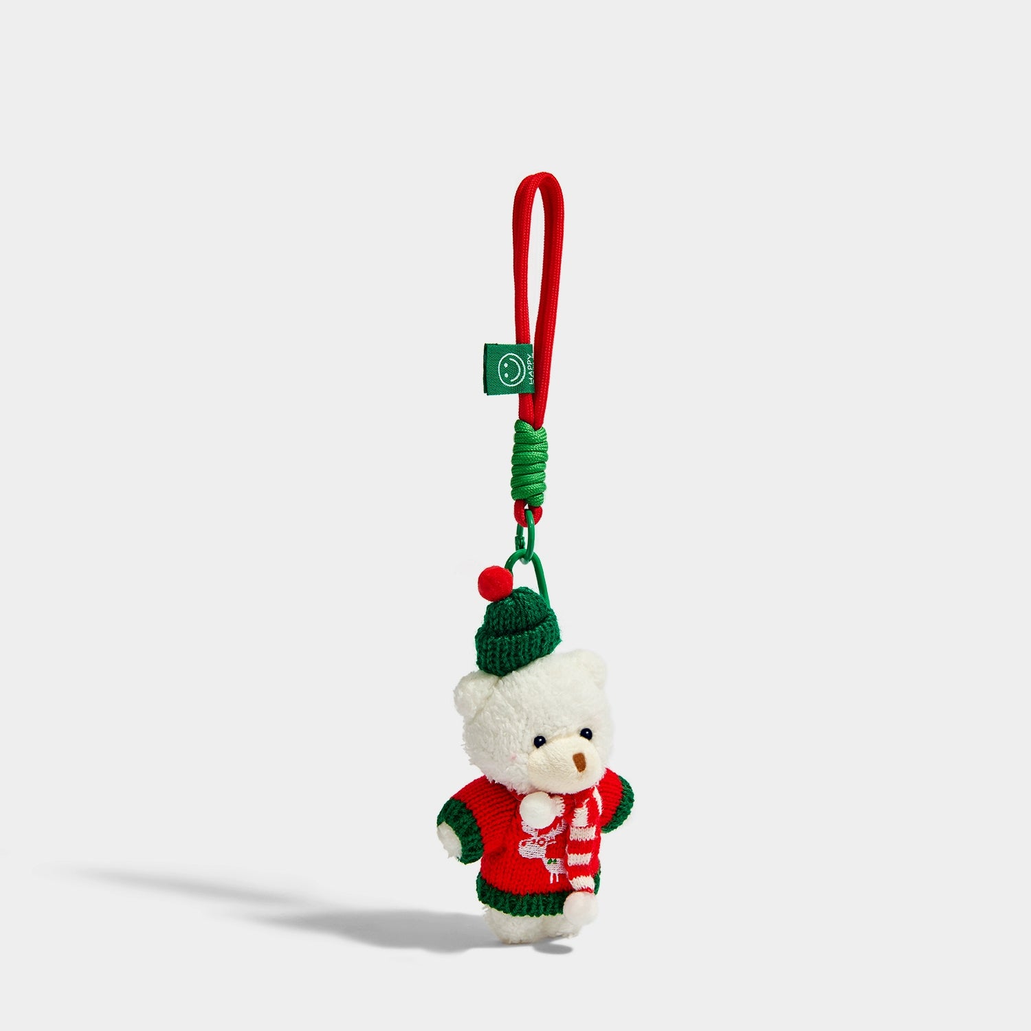 Charming Christmas Bear Keychain Pendant: Green Hat Sweater Bag Decoration Gift