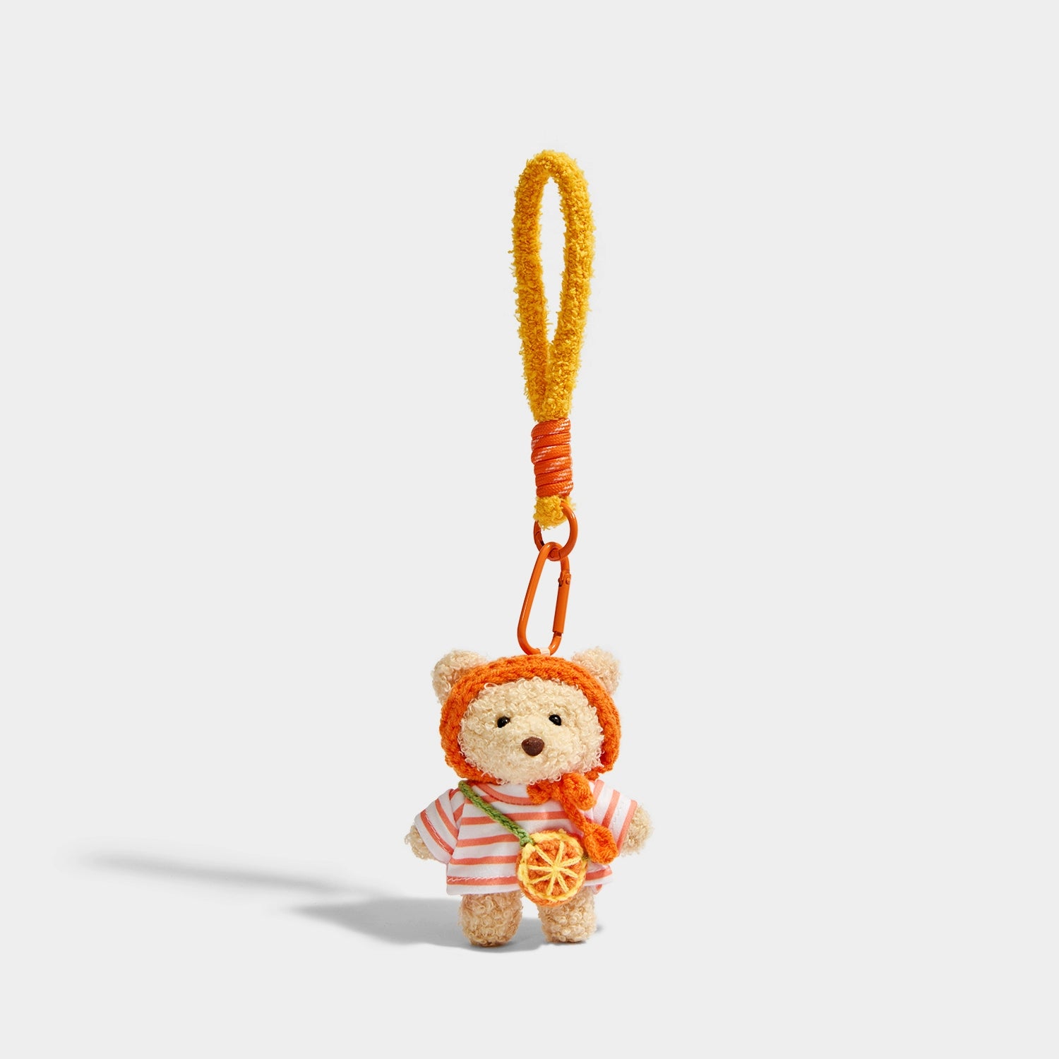 Genuine Plush Orange Bear Keychain Pendant Doll Christmas Birthday Gift