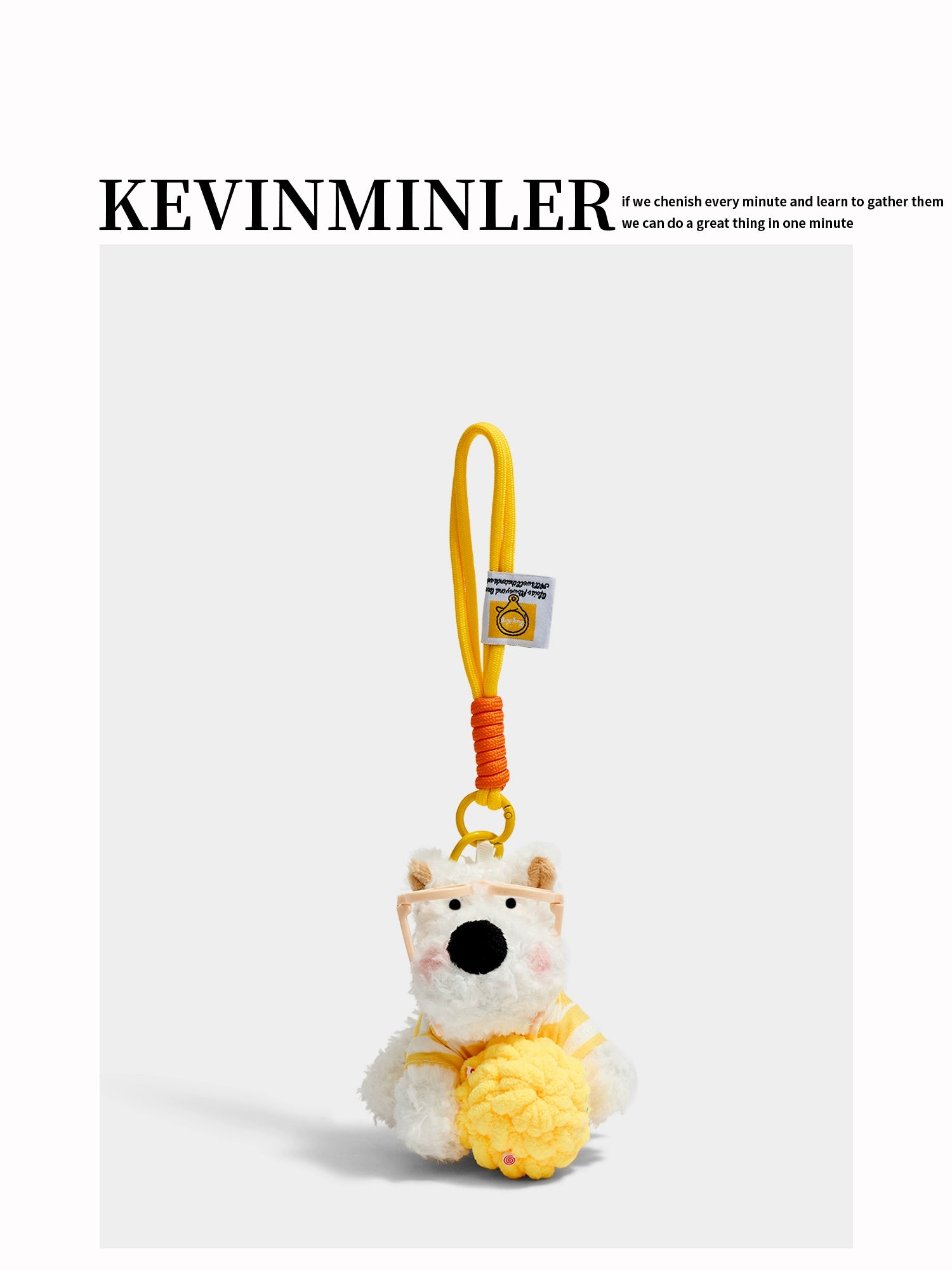 Adorable Westie Ice Cream Plush Keychain Bag Pendant - Cute Birthday Gift