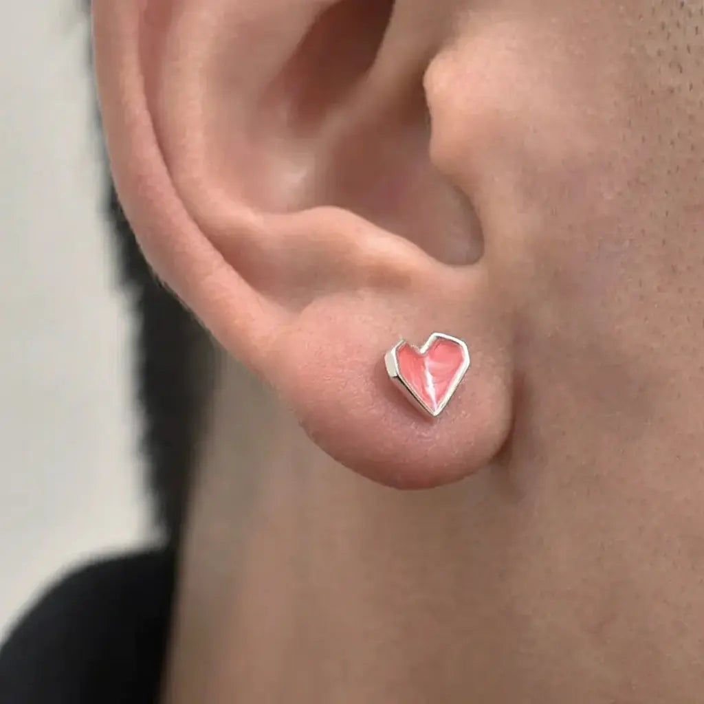 Bold Heart Stud Earrings: Premium S925 Sterling Silver, Unisex, Trend-Forward