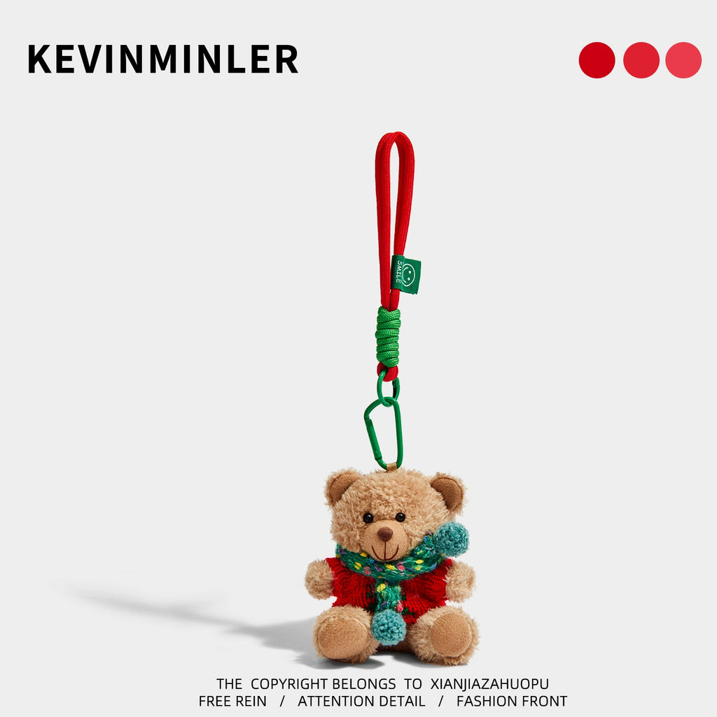 Charming Knitted Bear Pendant Keychain: Cute Christmas & Birthday Gift Decoration