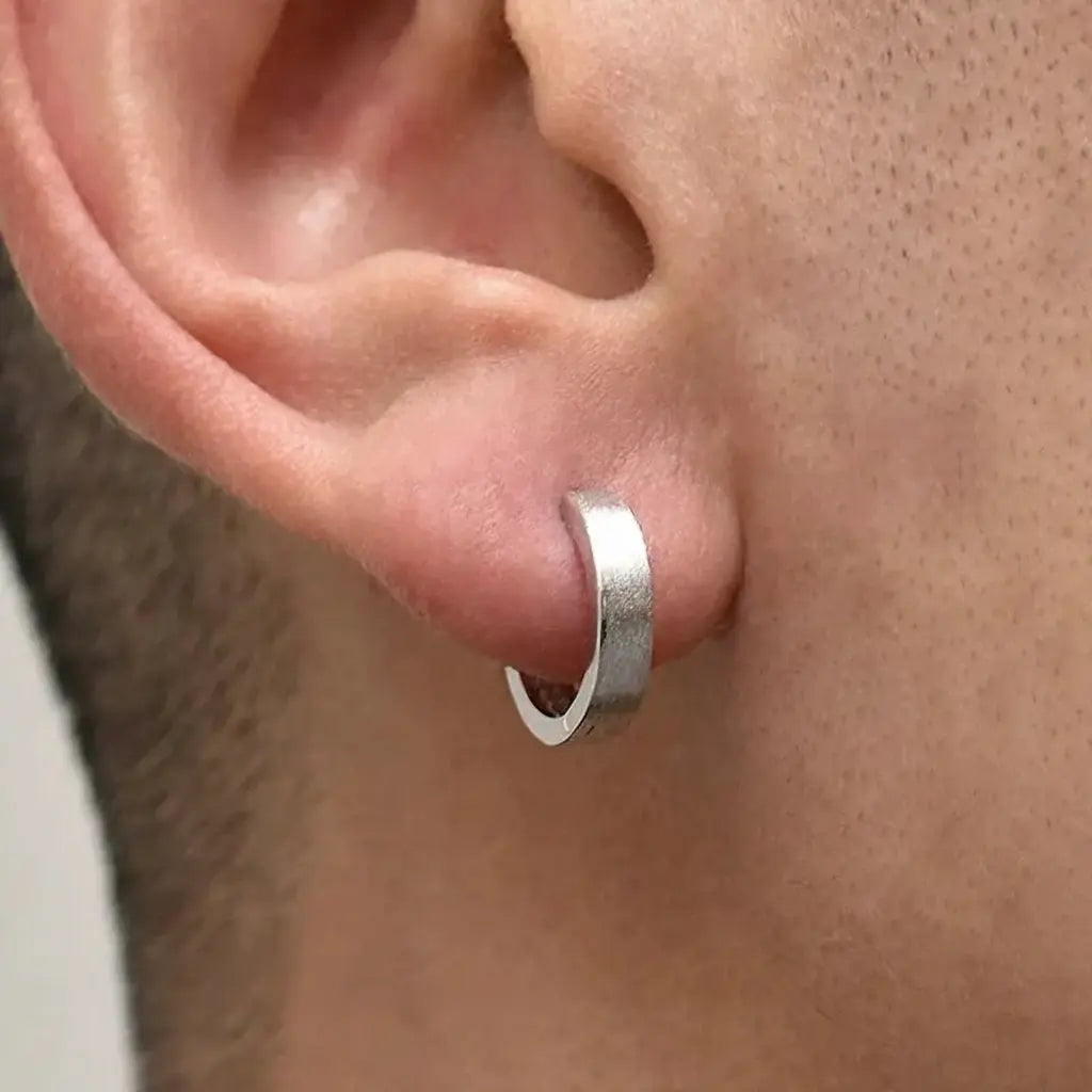 S925 Sterling Silver Matte Hoop Earrings: Unisex, Minimalist, Modern, 10mm Inner Diameter