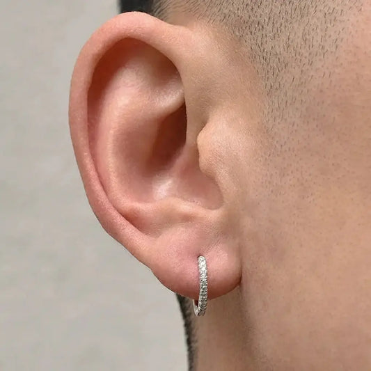 Universal trend earrings hip-hop style for men and women, silver 925 sample, European style, simple and elegant design