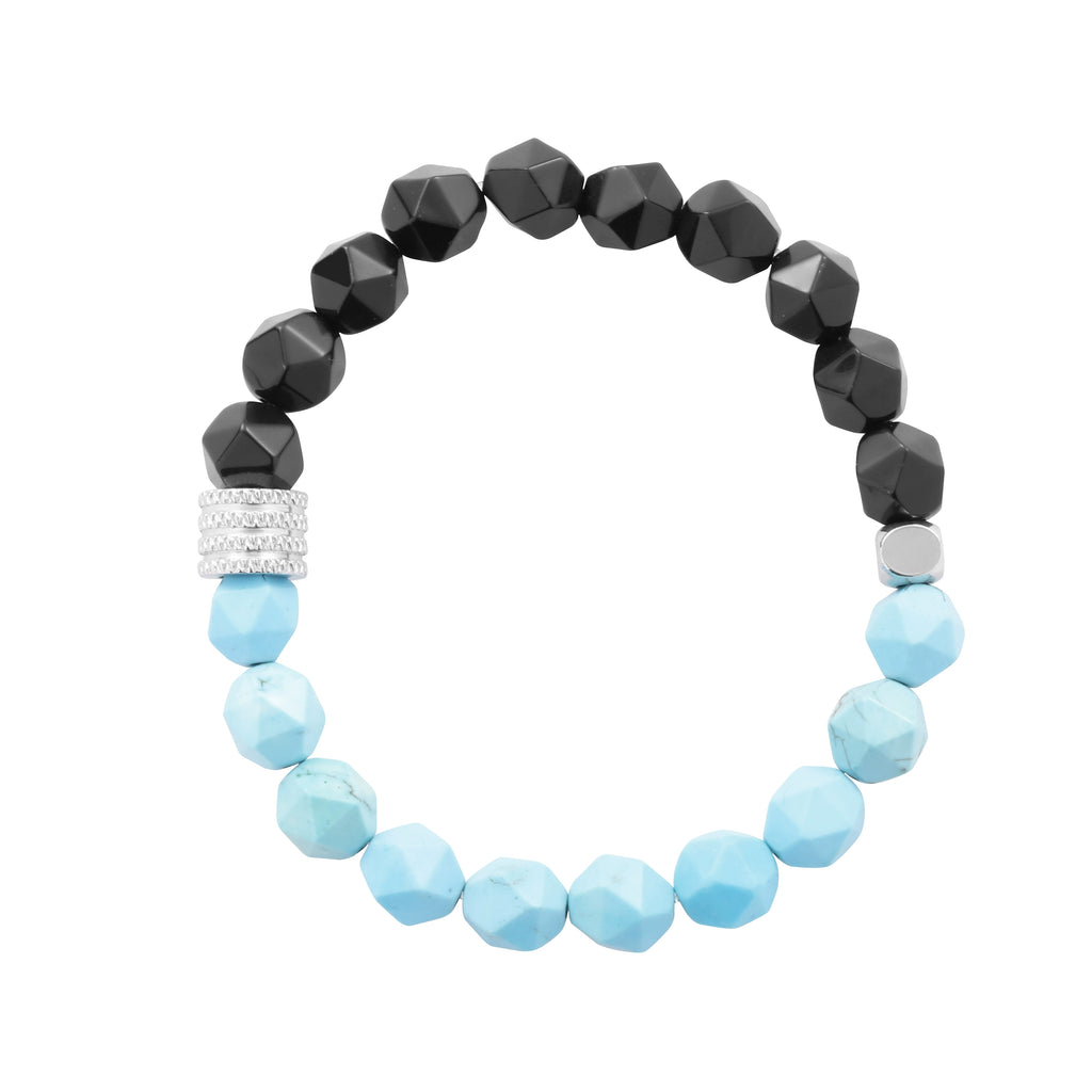 Turquoise universal bracelet natural stone, elastic strap for men and women for beloved