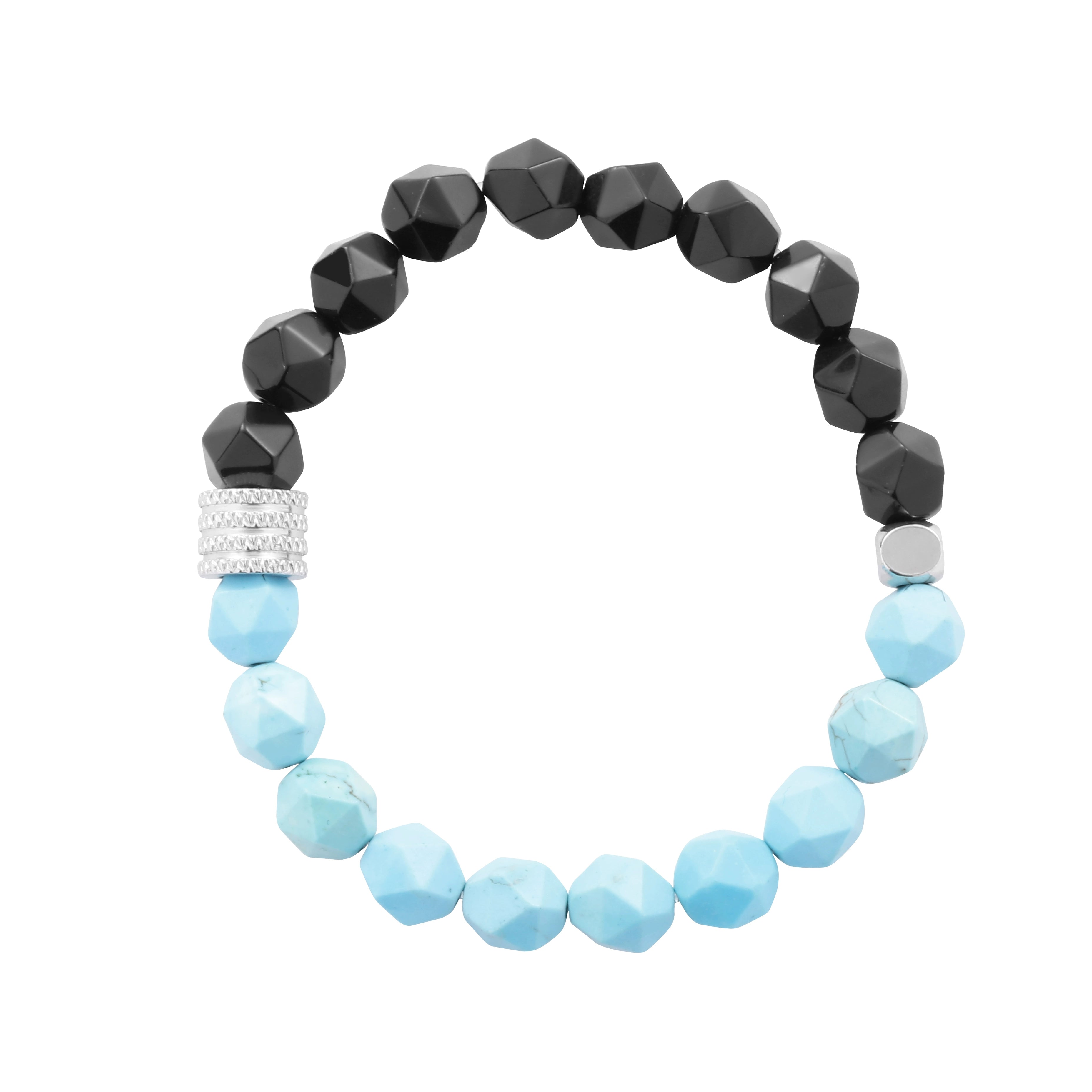 Turquoise universal bracelet natural stone, elastic strap for men and women for beloved