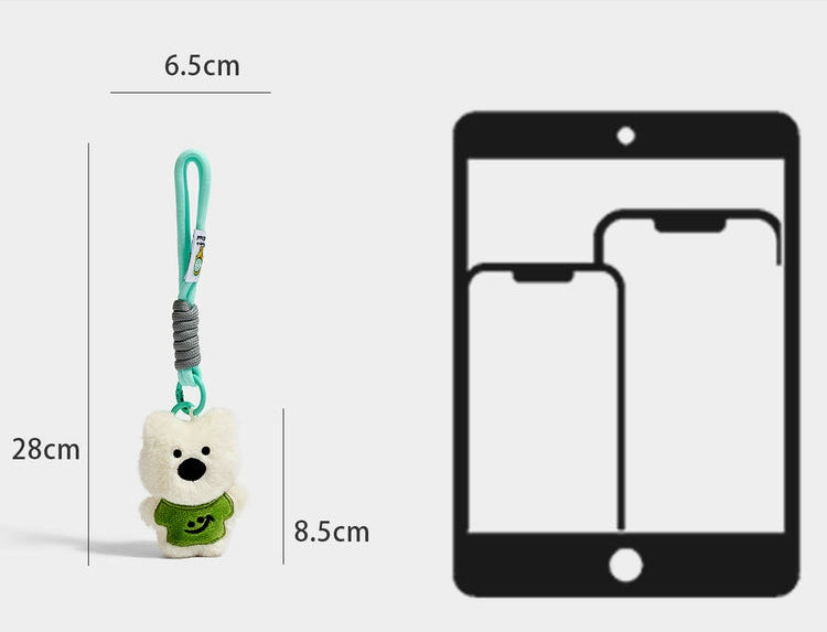 Charming Kevinminler Smiling Dog Plush Keychain, Bag Charm, Car Pendant Gift