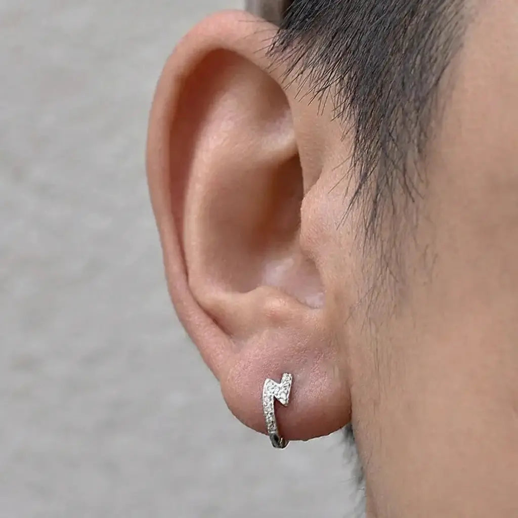 Universal earrings for men and women, fashionable zirconium, silver 925 sample, city style