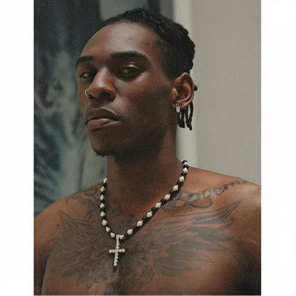 Genuine retro necklace from pearl for men and women hip-hop style, European style