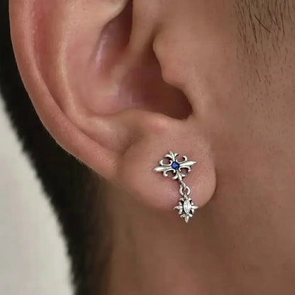 Zirconium, earrings for men and women, pendant, silver 925 sample