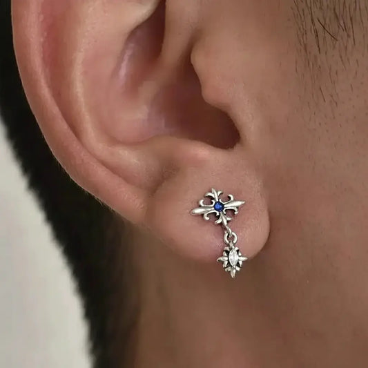 Zirconium, earrings for men and women, pendant, silver 925 sample