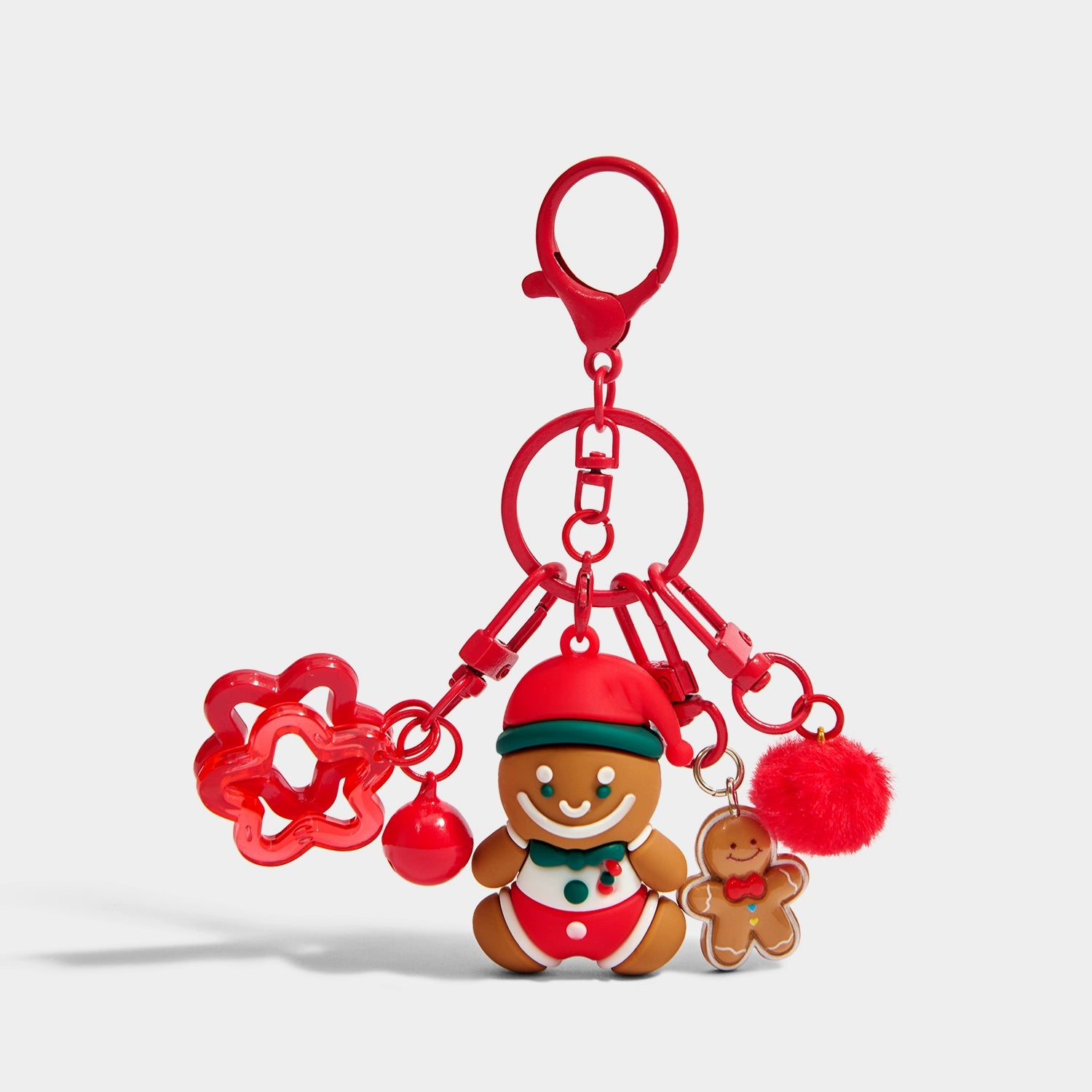 Adorable Gingerbread Man Doll Keychain - Festive Christmas Bag Charm Gift