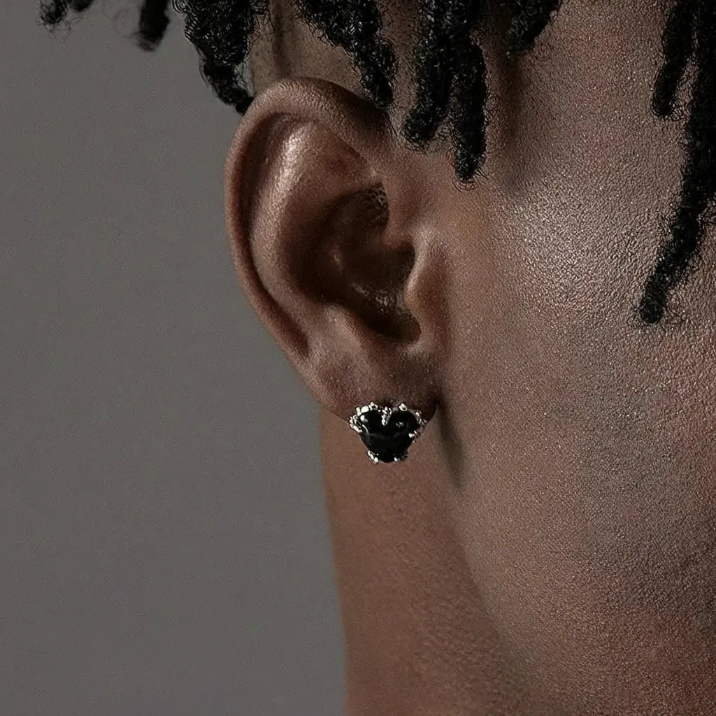 S925 Sterling Silver Heart Stud Earrings: Trendy Unisex Light Luxury Streetwear