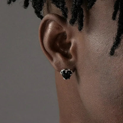 S925 Sterling Silver Heart Stud Earrings: Trendy Unisex Light Luxury Streetwear