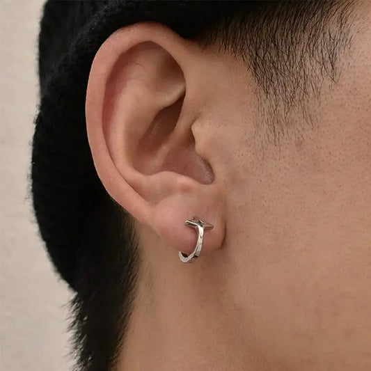 S925 Sterling Silver Star Huggie Hoop Earrings - Unisex Lightweight Fashion Jewelry