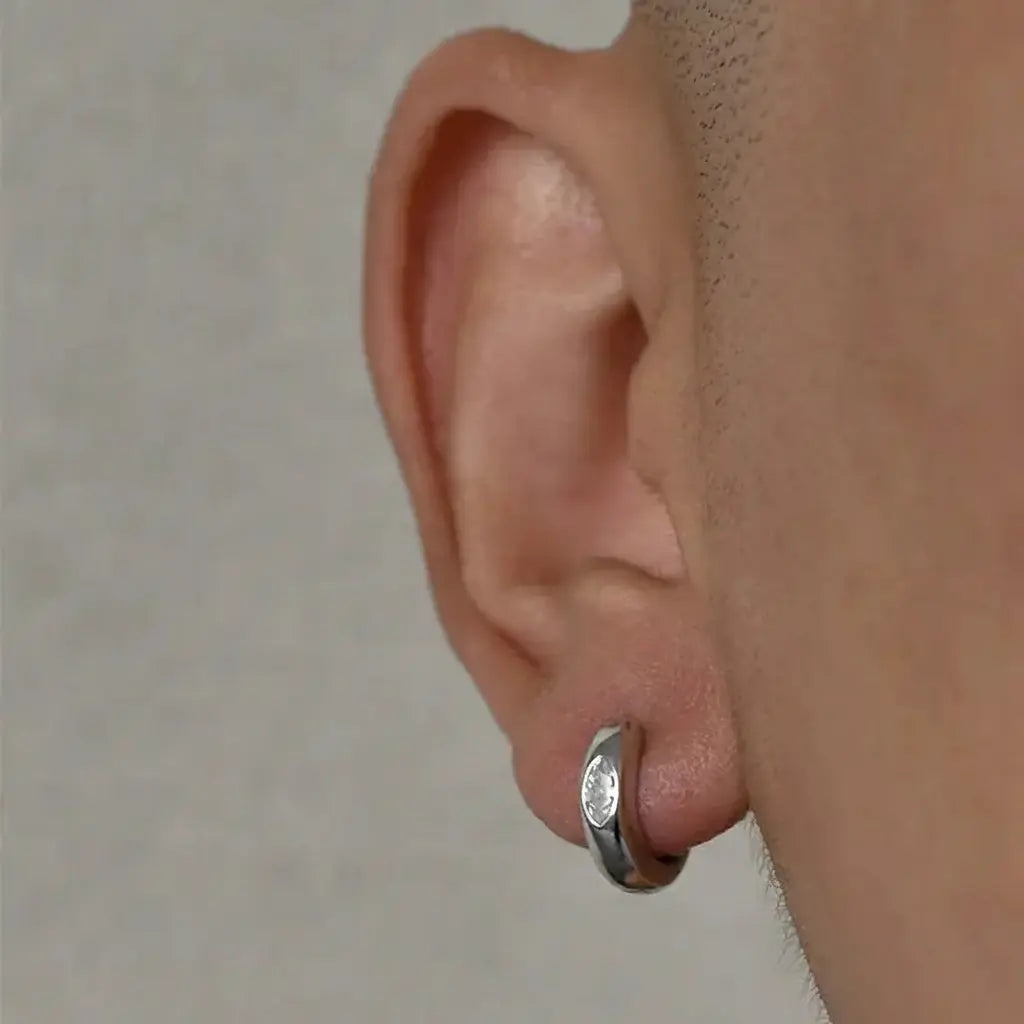 S925 Sterling Silver Zircon Eye of Horus Earrings: Unisex European Street Style