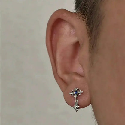 Zirconium, earrings for men and women, pendant, silver 925 sample