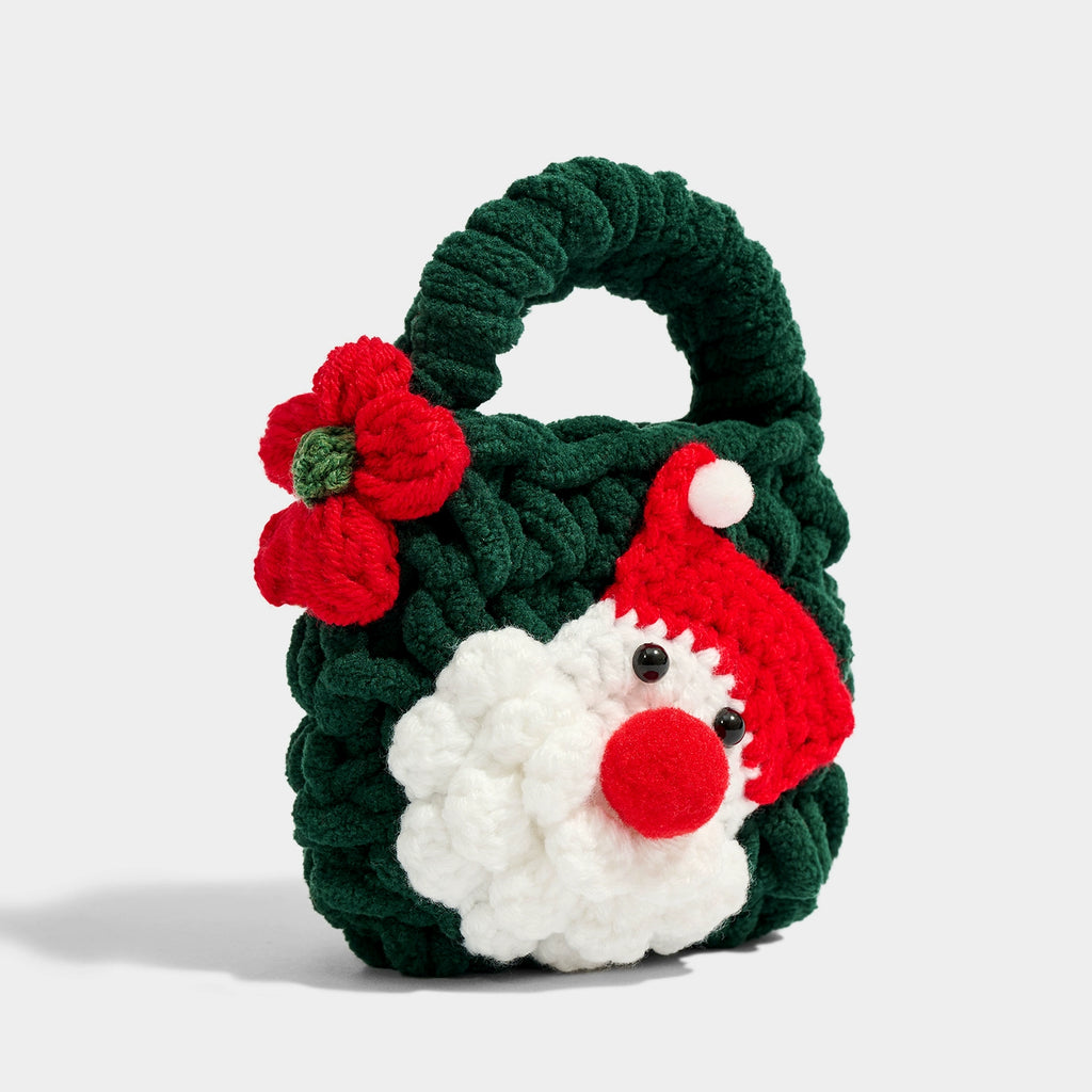 Charming KEVINMINLER Knitted Santa Christmas Pendant Bag, Coin Purse, Earphone Holder Gift