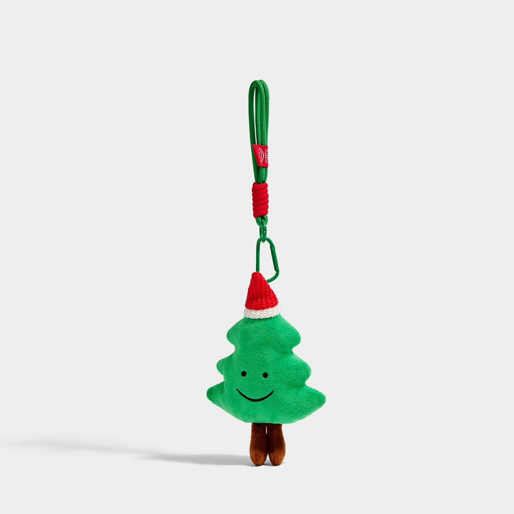 Adorable Smiling Plush Christmas Tree Keychain Bag Charm, Ideal Festive Gift