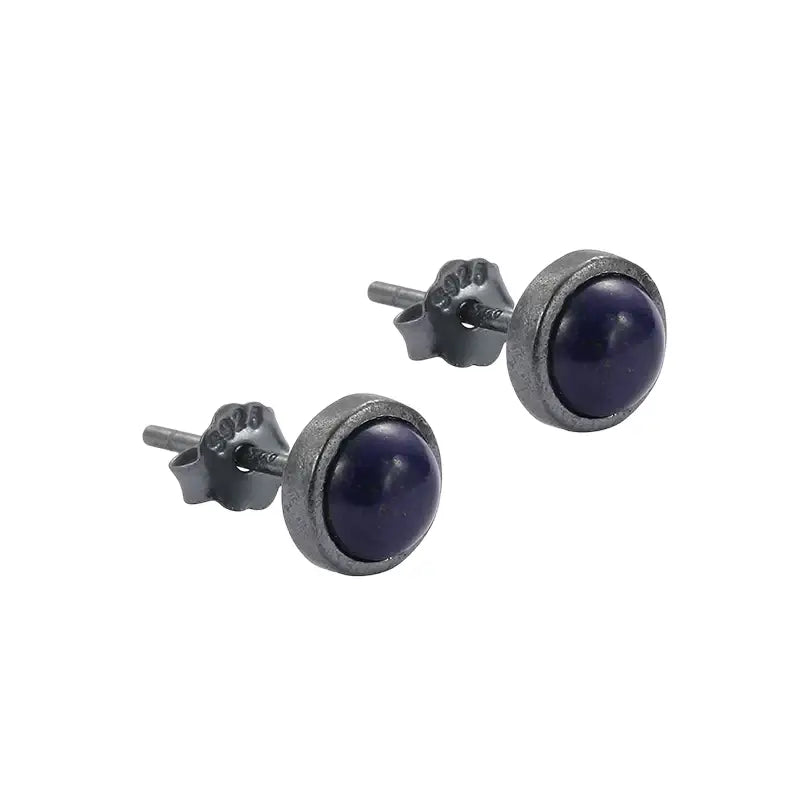 Retro organic universal earrings for men and women, silver 925 sample
