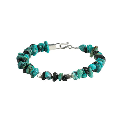 Turquoise small design ethnic beaded bracelet for men and women, silver 925 sample, ethnic style