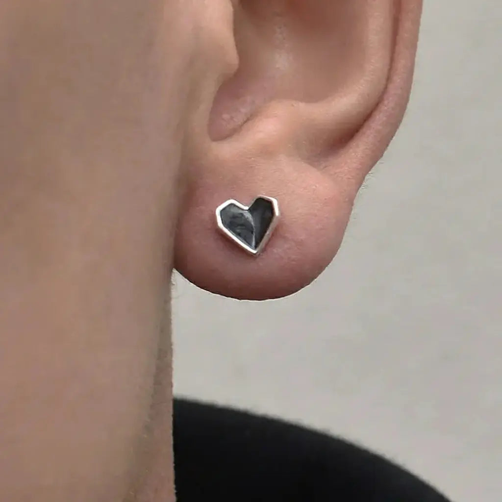 Bold Heart Stud Earrings: Premium S925 Sterling Silver, Unisex, Trend-Forward