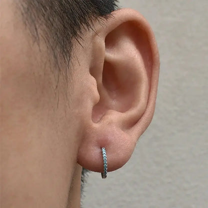 S925 Sterling Silver Turquoise Huggie Earrings: Modern Unisex Light Luxury Style
