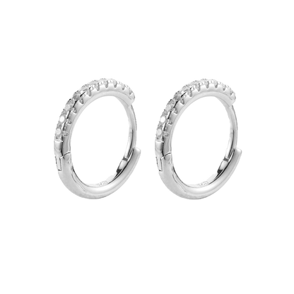 Universal trend earrings hip-hop style for men and women, silver 925 sample, European style, simple and elegant design