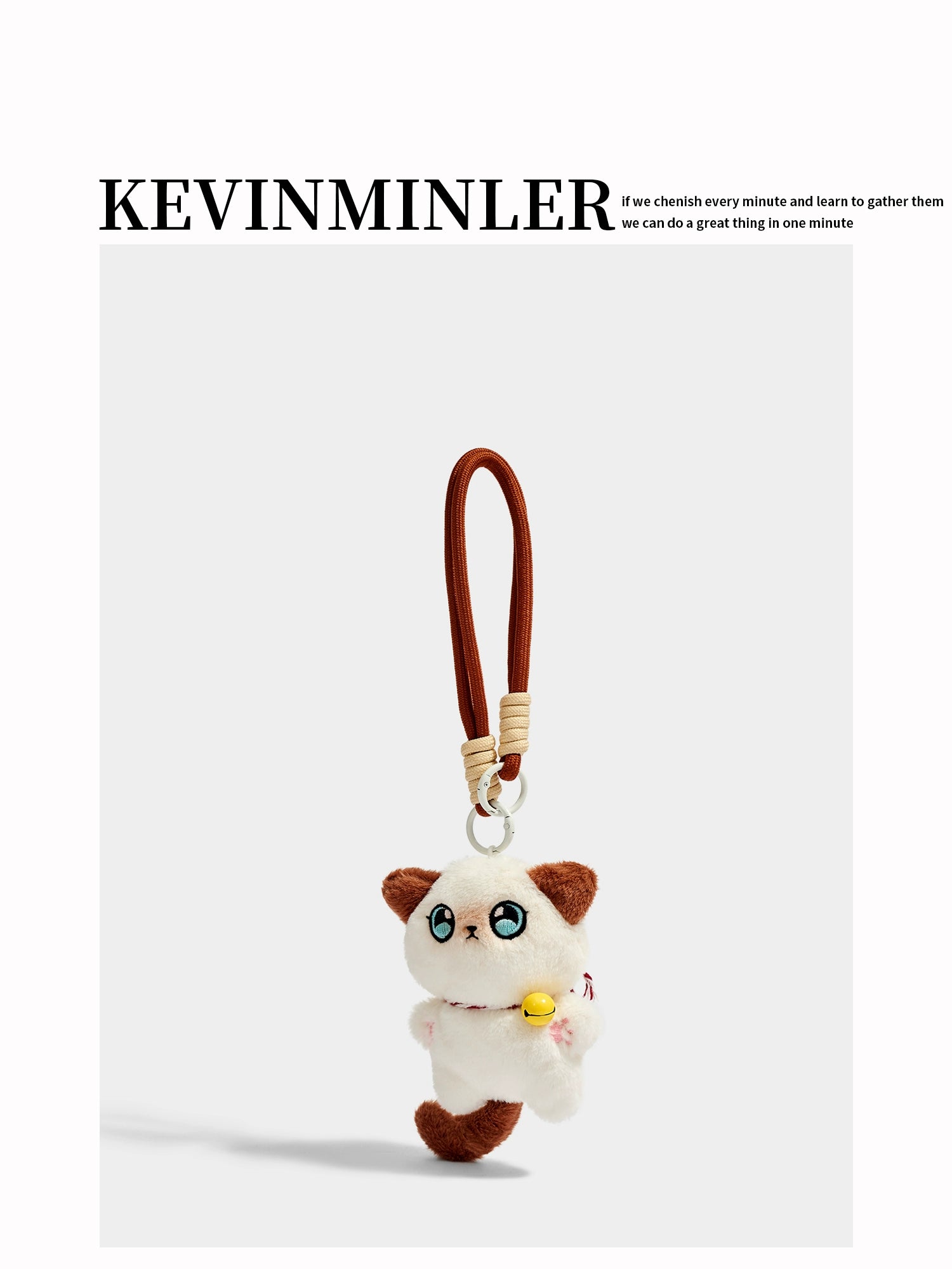 Adorable KEVINKINLER Siamese Cat Plush Keychain Charm - Perfect Gift