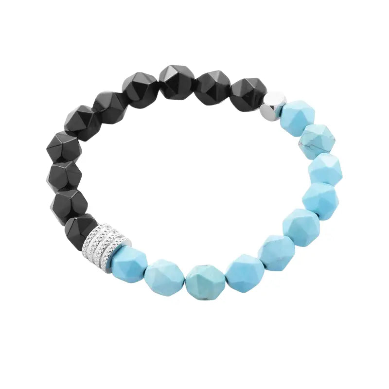 Turquoise universal bracelet natural stone, elastic strap for men and women for beloved