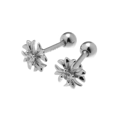 S925 Sterling Silver Diamond Cross Stud Earrings for Men & Women