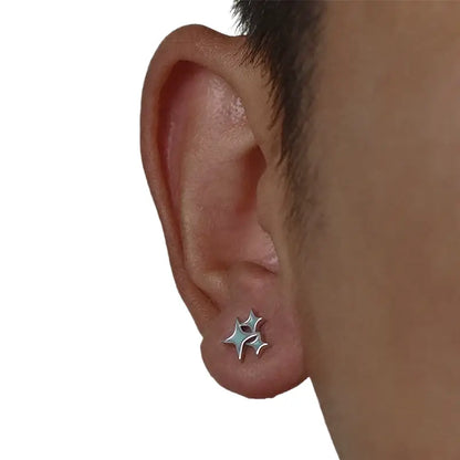 Small design fashionable earrings for men and women for beloved, silver 925 sample